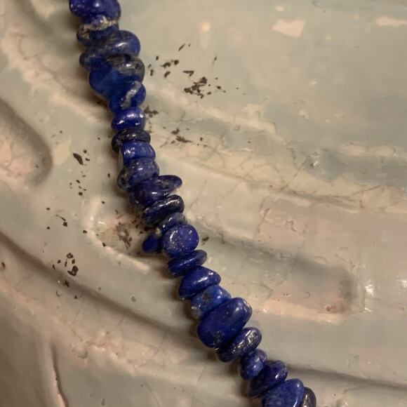 Jay King Necklace Sterling Silver and Lapis Chips by DTR - Picture 6 of 7